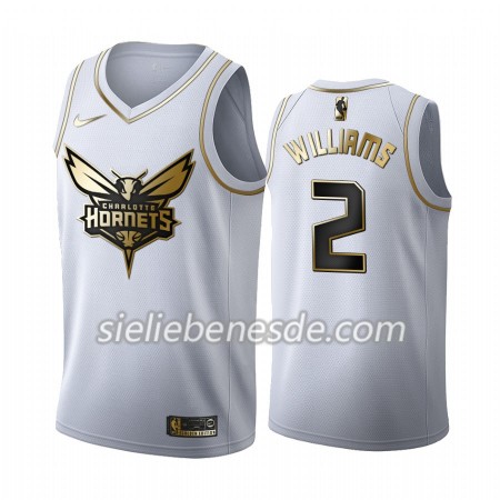 Herren NBA Charlotte Hornets Trikot Marvin Williams 2 Nike 2019-2020 Weiß Golden Edition Swingman
